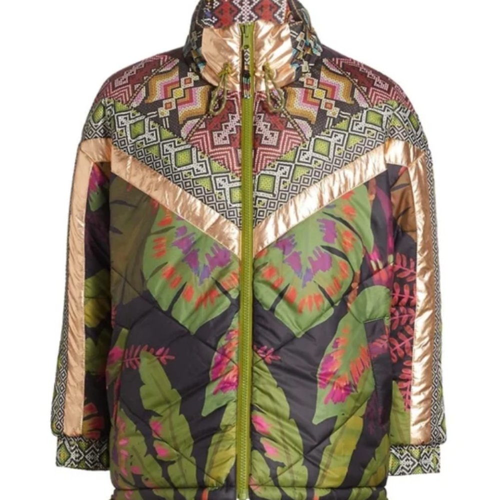FARM Rio Tropical Rauti Metallic Revers Puffer Jacket